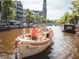 Kanalfahrt Amsterdam offenes Boot Flagship Anne Frank Haus